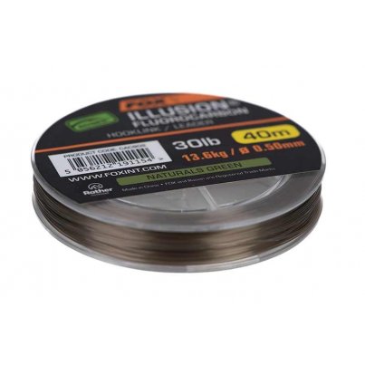 Fox Fluorocarbon Edges Illusion Hooklink/Leader Naturals Green 0,40mm 40m