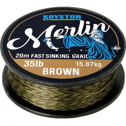 Kryston Merlin Fast Sinking Braid brown 15lb 20m